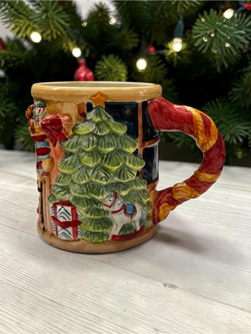 Susan Winget 3D Ceramic Mug Christmas Cup Certified International Holiday Tree
